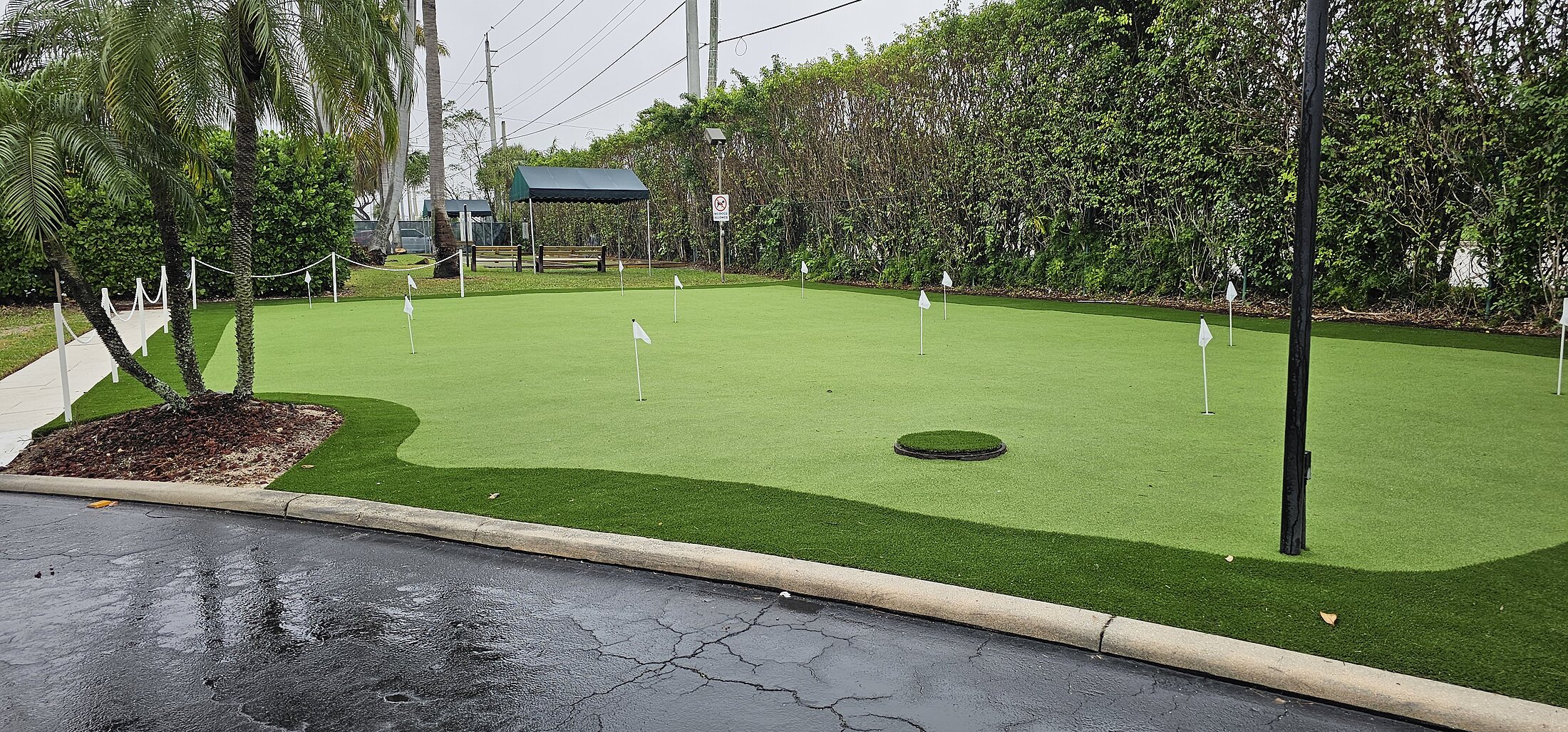 Community clubhouse putting green